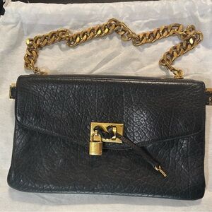Mark Jacobs Leather Black Bag with Gold Hardware